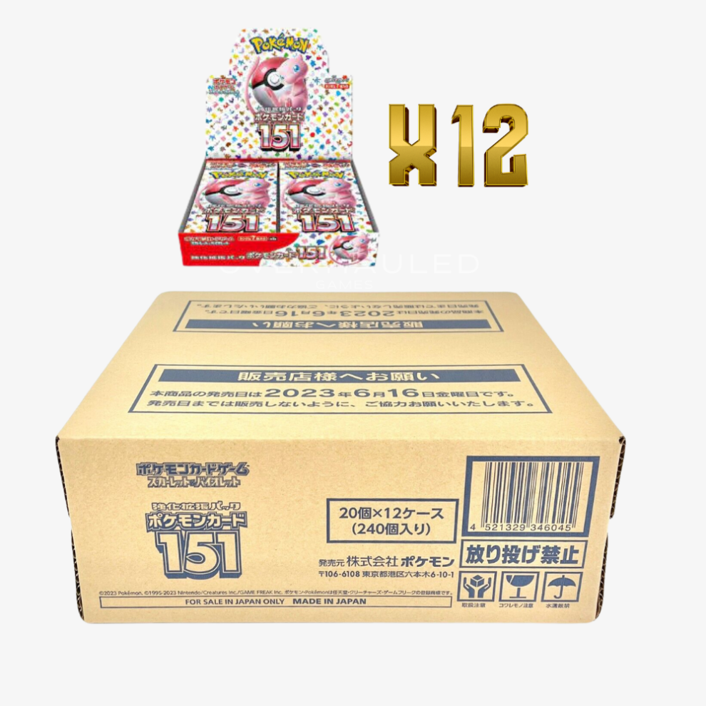 Pokemon 151 SV2a Sealed Case Japanese (12 Booster Boxes Inside) OVERHAULED Games TCG