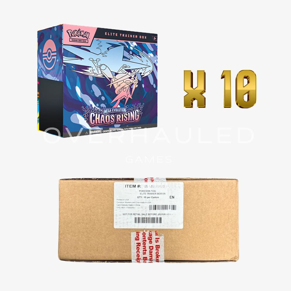 Pokemon TCG: Mega Evolution Chaos Rising – ME04 – Elite Trainer Box Sealed Case (10 Elite Trainer Boxes)